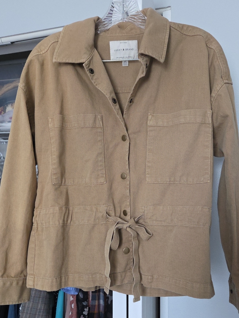 Lucky Brand Khaki Drawstring Utility Jacket